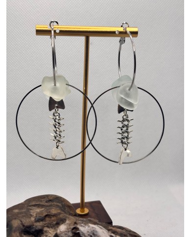 EDICIÓN LIMITADA pendientes artesanos de cristal marino