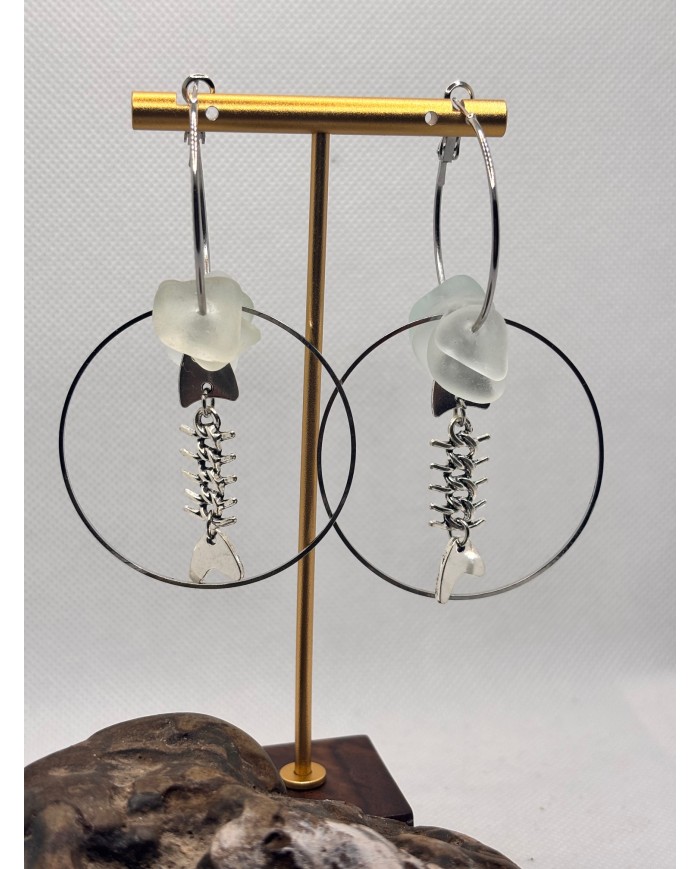 EDICIÓN LIMITADA pendientes artesanos de cristal marino