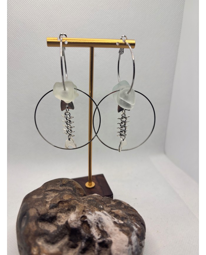 EDICIÓN LIMITADA pendientes artesanos de cristal marino