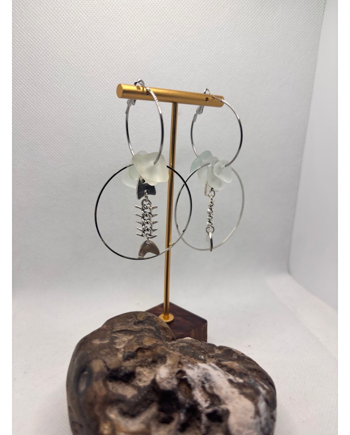 EDICIÓN LIMITADA pendientes artesanos de cristal marino