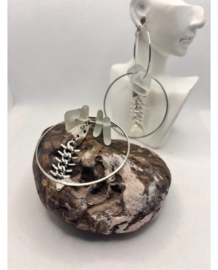 EDICIÓN LIMITADA pendientes artesanos de cristal marino