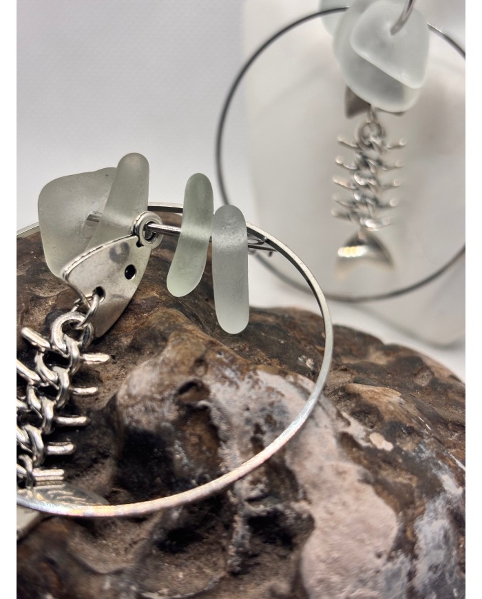 EDICIÓN LIMITADA pendientes artesanos de cristal marino