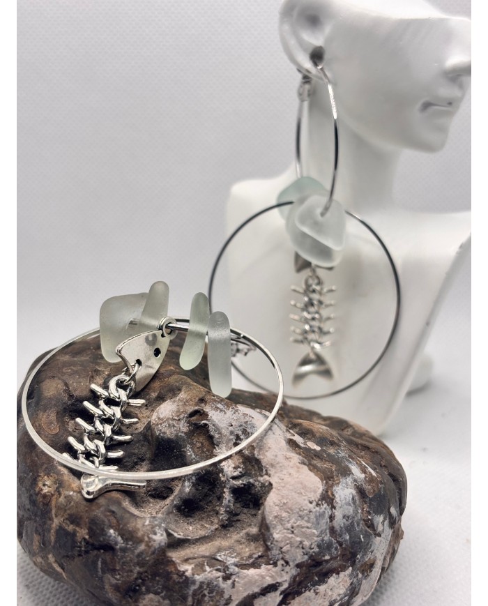 EDICIÓN LIMITADA pendientes artesanos de cristal marino