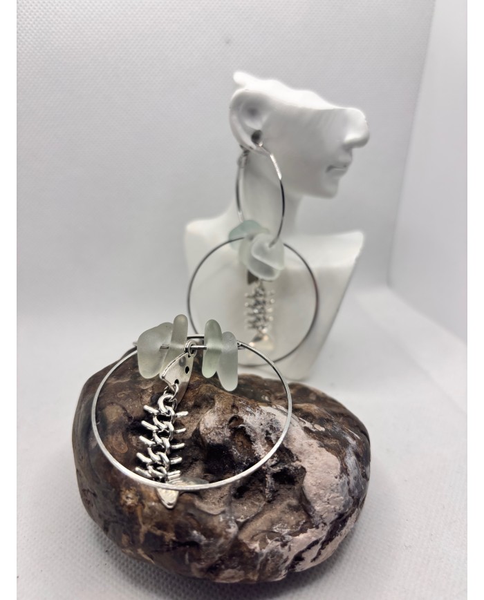 EDICIÓN LIMITADA pendientes artesanos de cristal marino