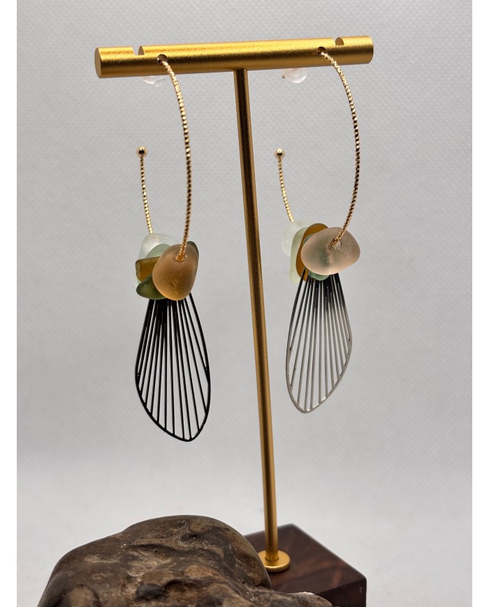 PENDIENTES DE CRISTAL MARINO o lágrimas de sirena