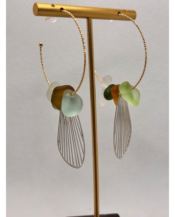 EDICIÓN PENDIENTES DE CRISTAL MARINO