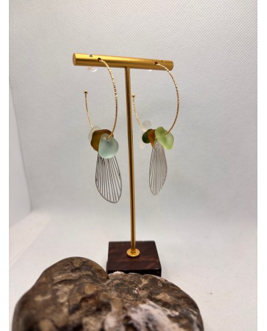 EDICIÓN PENDIENTES DE CRISTAL MARINO