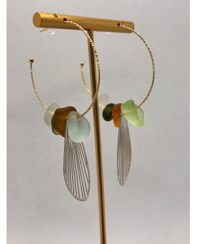 EDICIÓN PENDIENTES DE CRISTAL MARINO