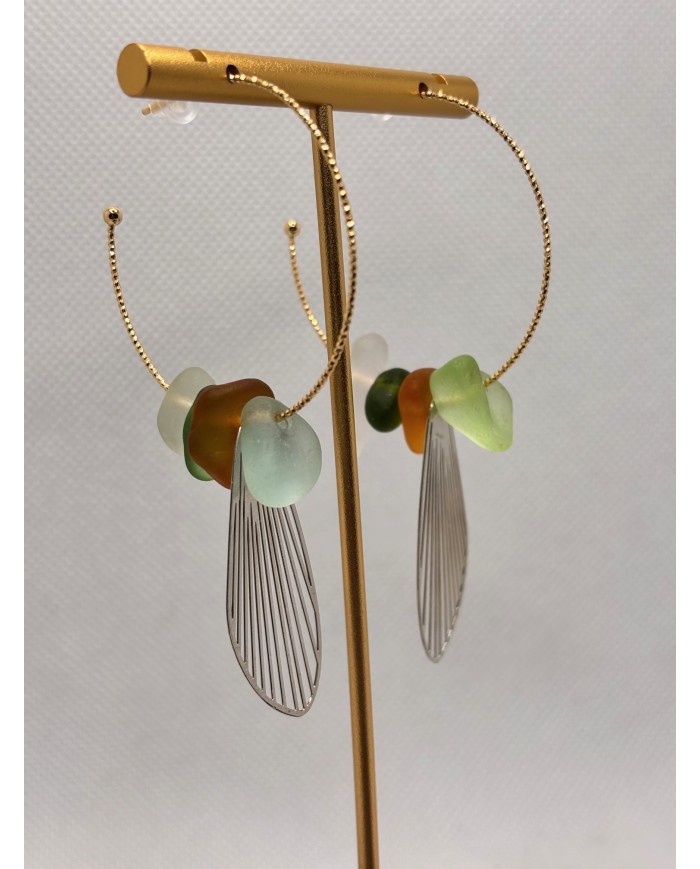 EDICIÓN PENDIENTES DE CRISTAL MARINO