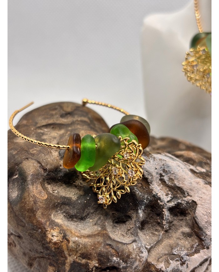 EDICIÓN LIMITADA pendientes artesanos de cristal marino