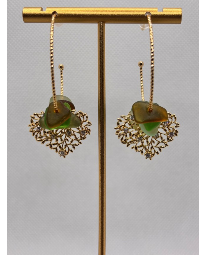 EDICIÓN LIMITADA pendientes artesanos de cristal marino