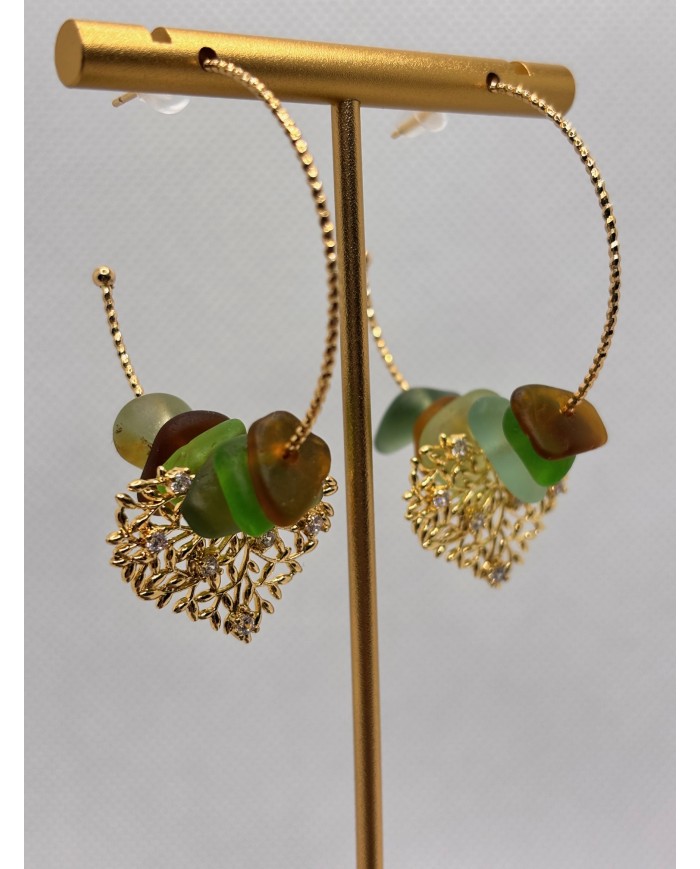 EDICIÓN LIMITADA pendientes artesanos de cristal marino