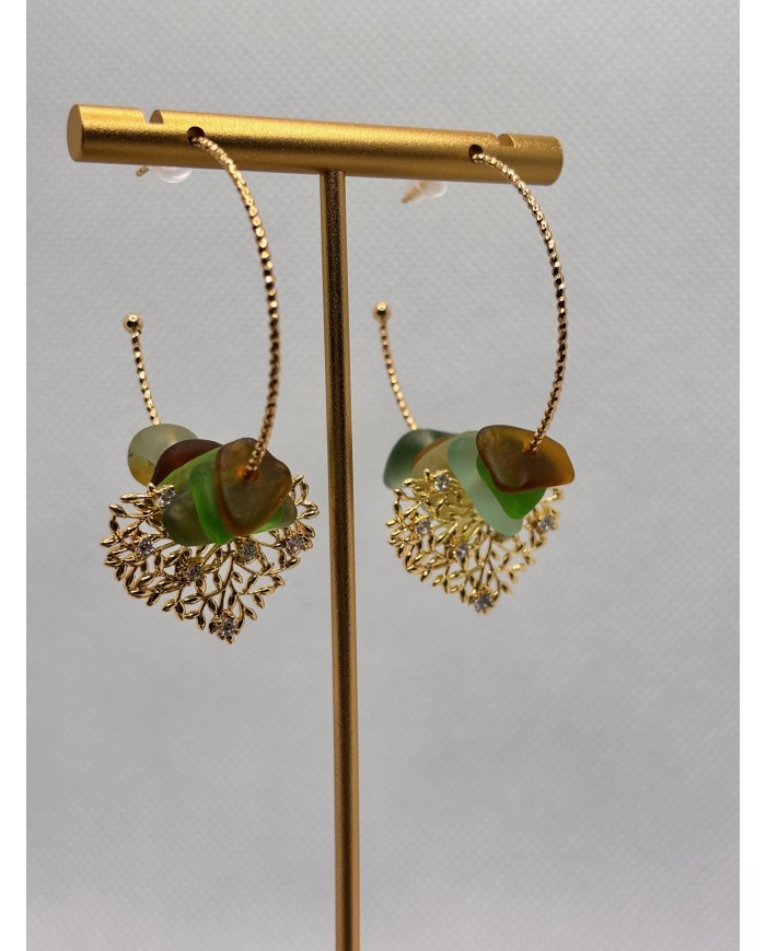 EDICIÓN LIMITADA pendientes artesanos de cristal marino