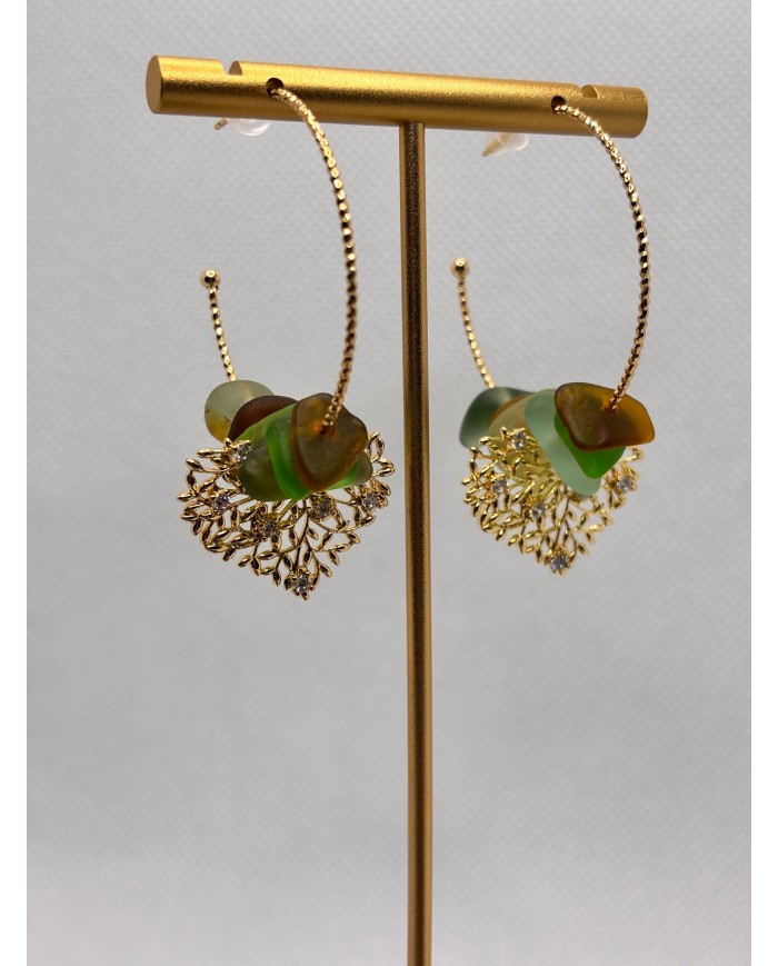 EDICIÓN LIMITADA pendientes artesanos de cristal marino