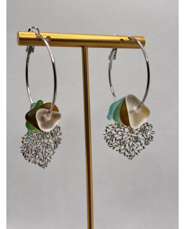 EDICIÓN ESPECIAL pendientes artesanos de cristal marino