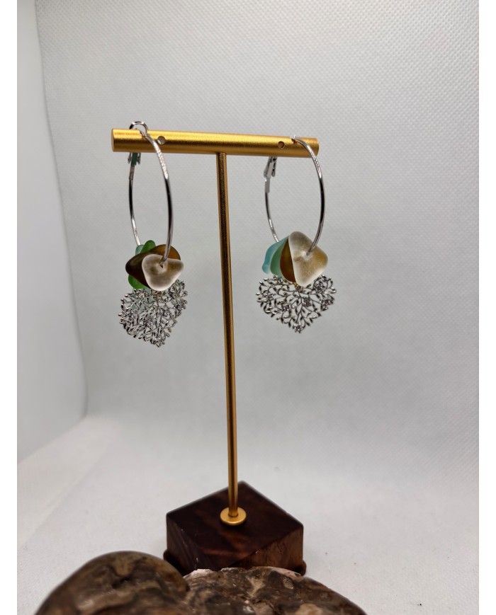 EDICIÓN ESPECIAL pendientes artesanos de cristal marino