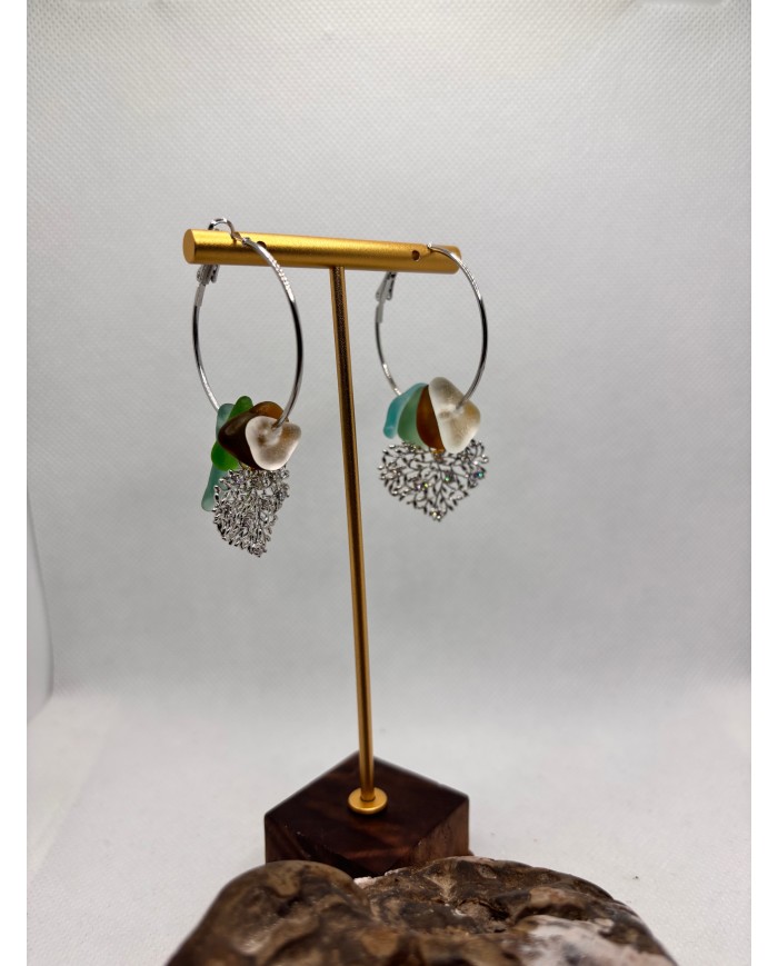 EDICIÓN ESPECIAL pendientes artesanos de cristal marino