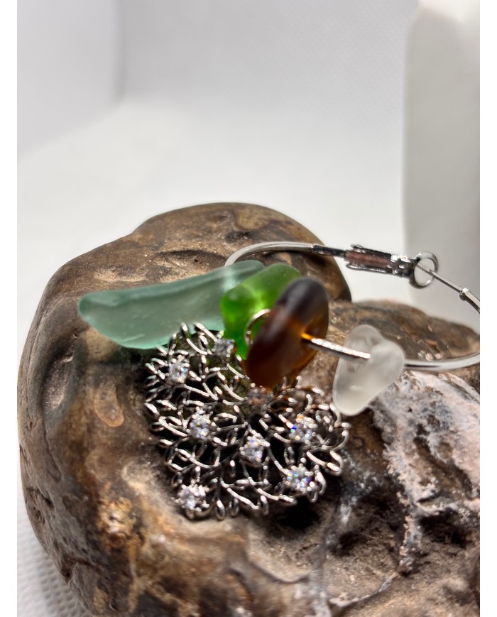 EDICIÓN ESPECIAL pendientes artesanos de cristal marino