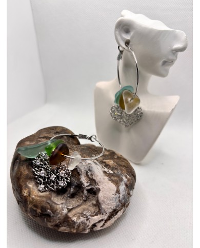 EDICIÓN ESPECIAL pendientes artesanos de cristal marino