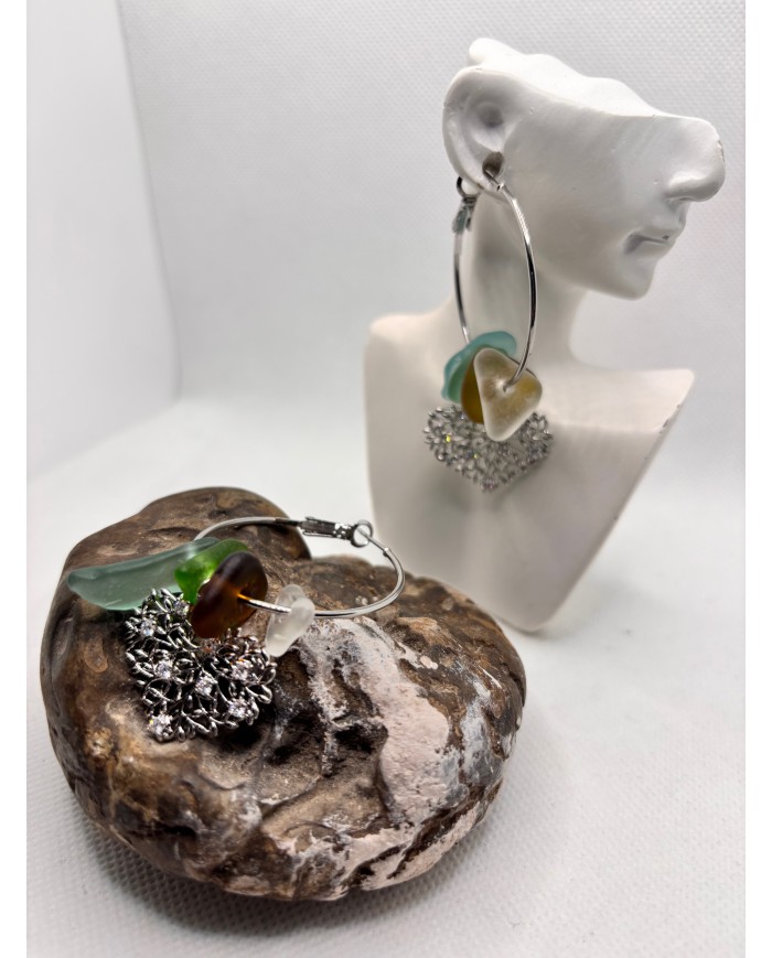 EDICIÓN ESPECIAL pendientes artesanos de cristal marino