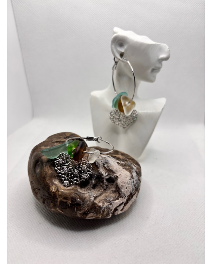 EDICIÓN ESPECIAL pendientes artesanos de cristal marino