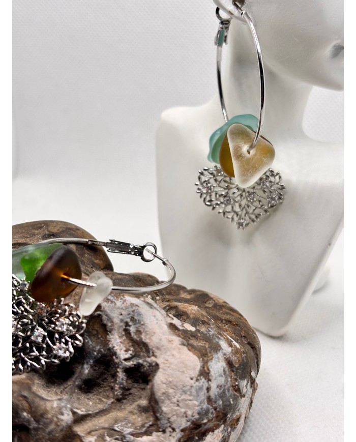 EDICIÓN ESPECIAL pendientes artesanos de cristal marino