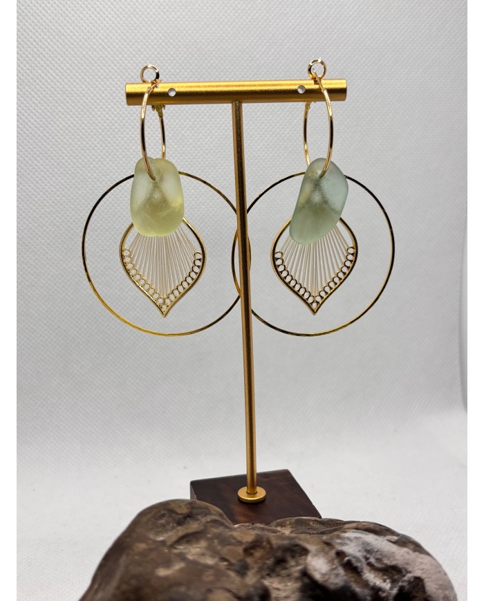 EDICIÓN LIMITADA pendientes artesanos de cristal marino