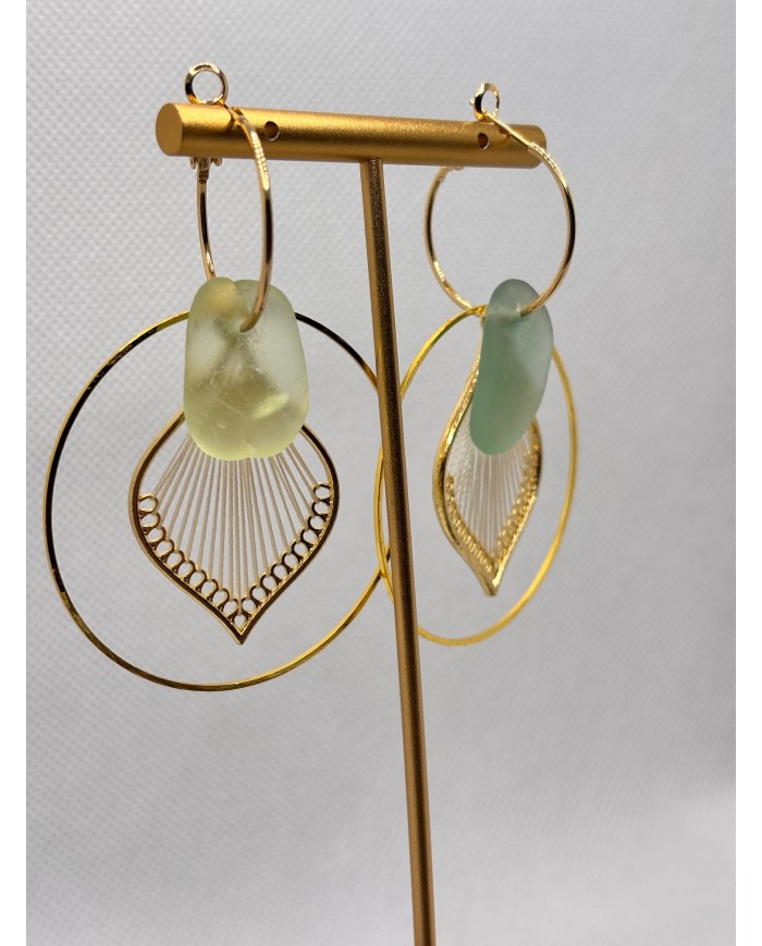 EDICIÓN LIMITADA pendientes artesanos de cristal marino