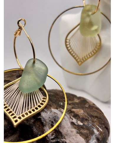 EDICIÓN LIMITADA pendientes artesanos de cristal marino