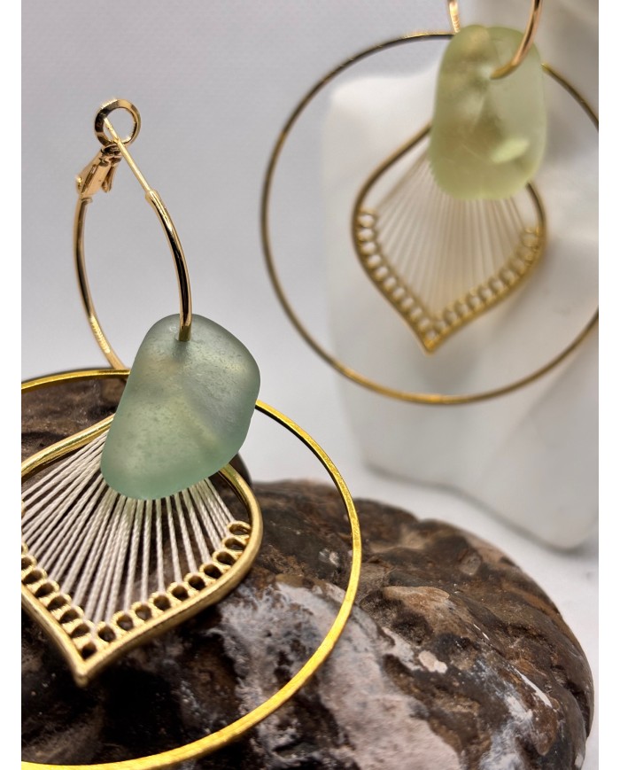 EDICIÓN LIMITADA pendientes artesanos de cristal marino