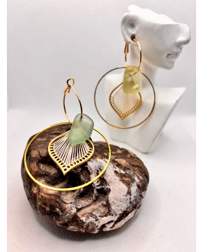 EDICIÓN LIMITADA pendientes artesanos de cristal marino