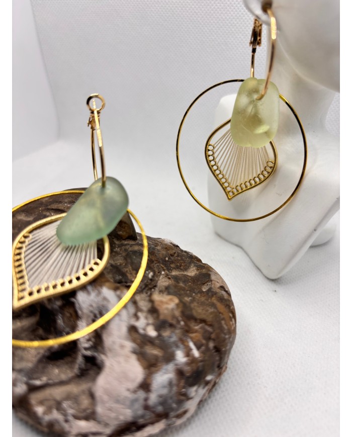 EDICIÓN LIMITADA pendientes artesanos de cristal marino