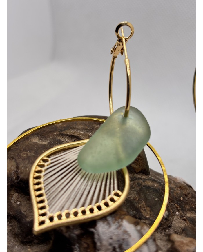 EDICIÓN LIMITADA pendientes artesanos de cristal marino