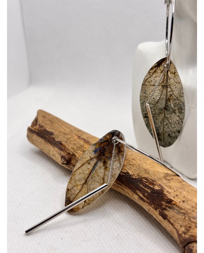 EDICIÓN LIMITADA pendientes artesanos de hoja natural