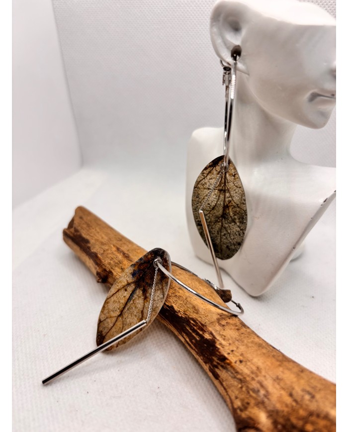 EDICIÓN LIMITADA pendientes artesanos de hoja natural