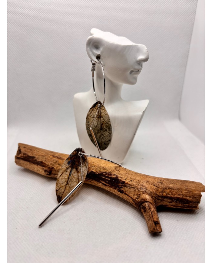 EDICIÓN LIMITADA pendientes artesanos de hoja natural