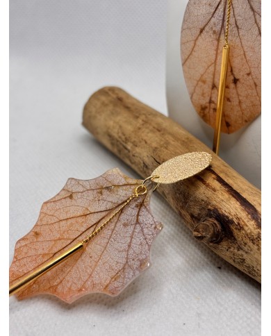 EDICIÓN LIMITADA pendientes de hoja natural esqueletizada