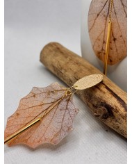 EDICIÓN LIMITADA pendientes de hoja natural esqueletizada