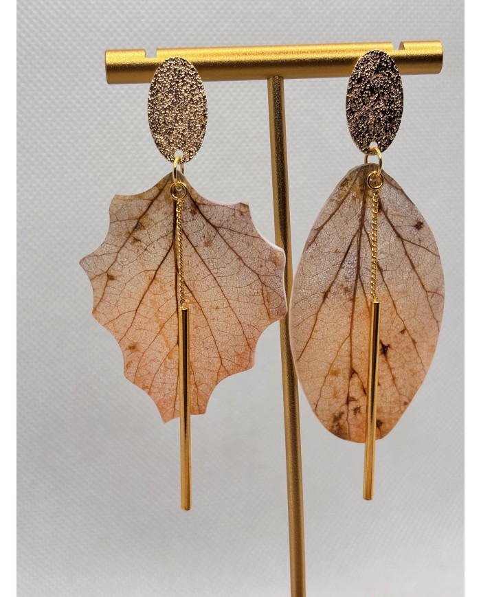 EDICIÓN LIMITADA pendientes de hoja natural esqueletizada