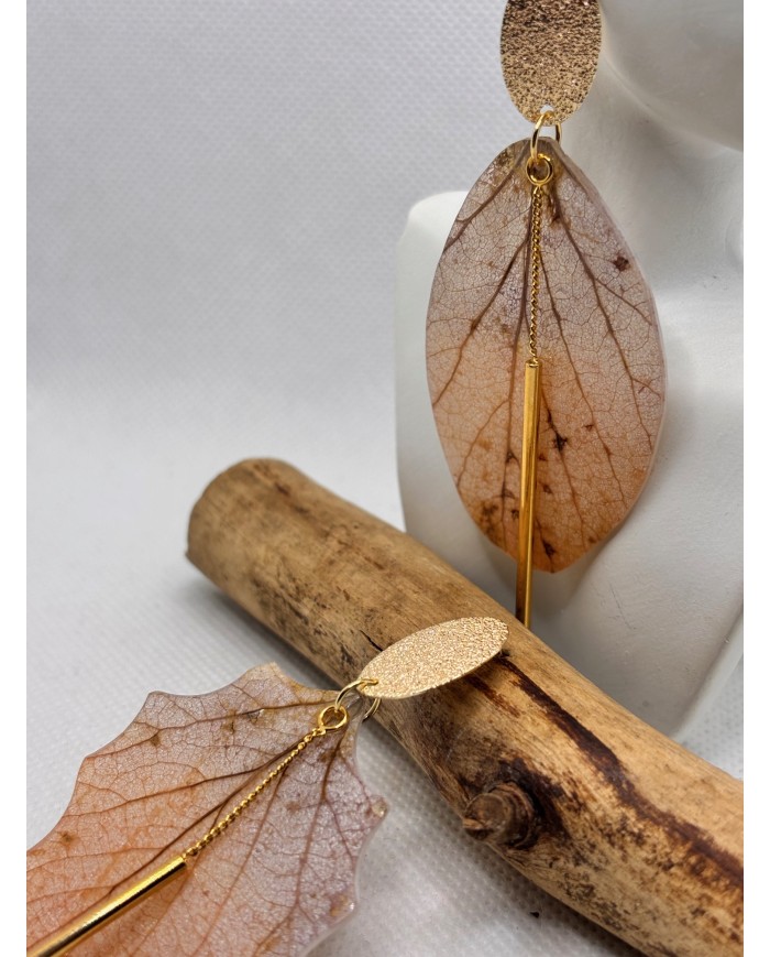 EDICIÓN LIMITADA pendientes de hoja natural esqueletizada