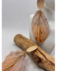 EDICIÓN LIMITADA pendientes de hoja natural esqueletizada