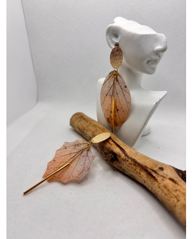 EDICIÓN LIMITADA pendientes de hoja natural esqueletizada