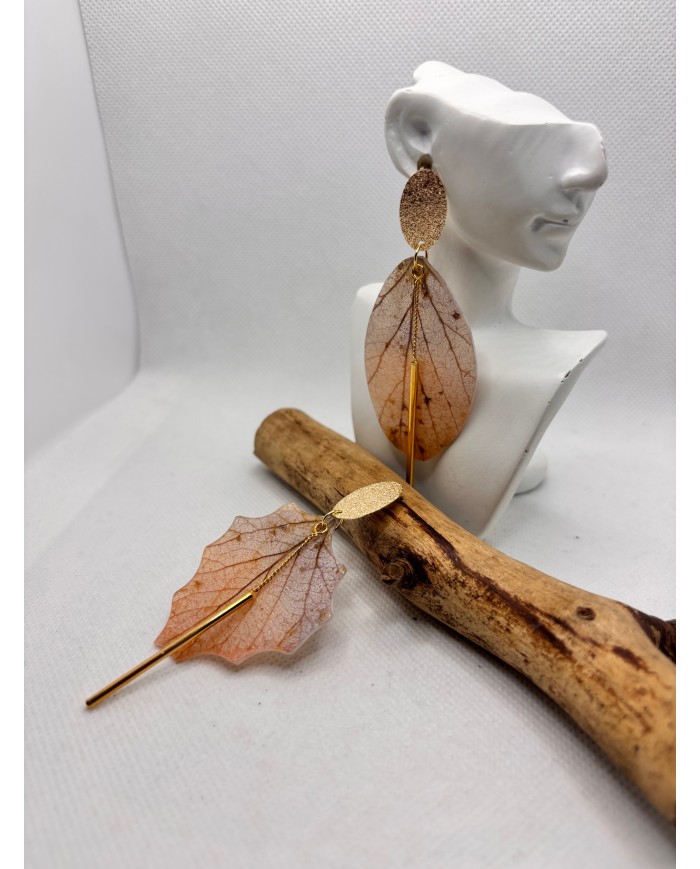 EDICIÓN LIMITADA pendientes de hoja natural esqueletizada