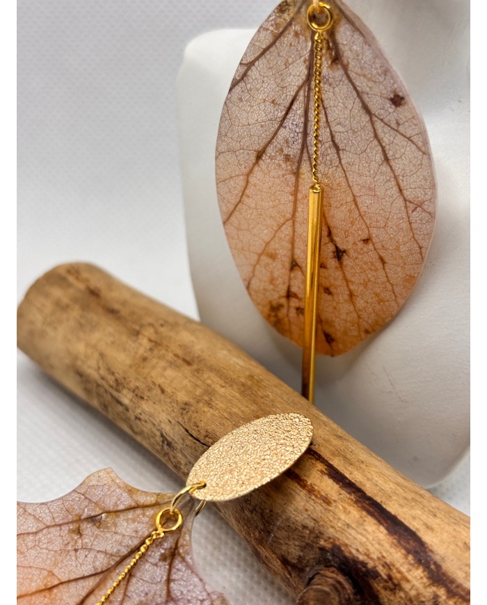 EDICIÓN LIMITADA pendientes de hoja natural esqueletizada