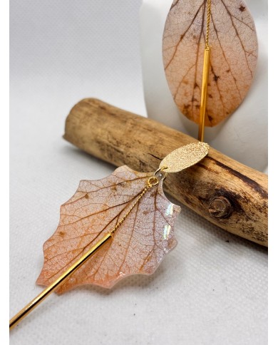EDICIÓN LIMITADA pendientes de hoja natural esqueletizada