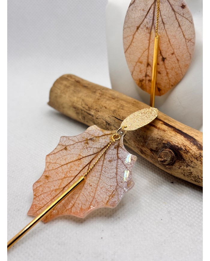 EDICIÓN LIMITADA pendientes de hoja natural esqueletizada