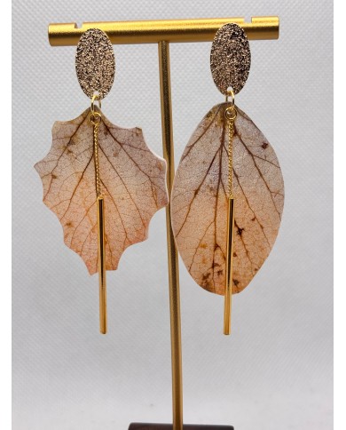 EDICIÓN LIMITADA pendientes de hoja natural esqueletizada