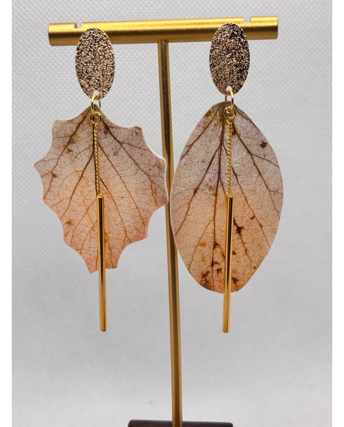 EDICIÓN LIMITADA pendientes de hoja natural esqueletizada
