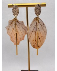 EDICIÓN LIMITADA pendientes de hoja natural esqueletizada