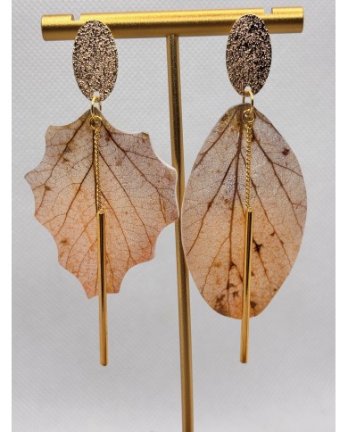 EDICIÓN LIMITADA pendientes de hoja natural esqueletizada
